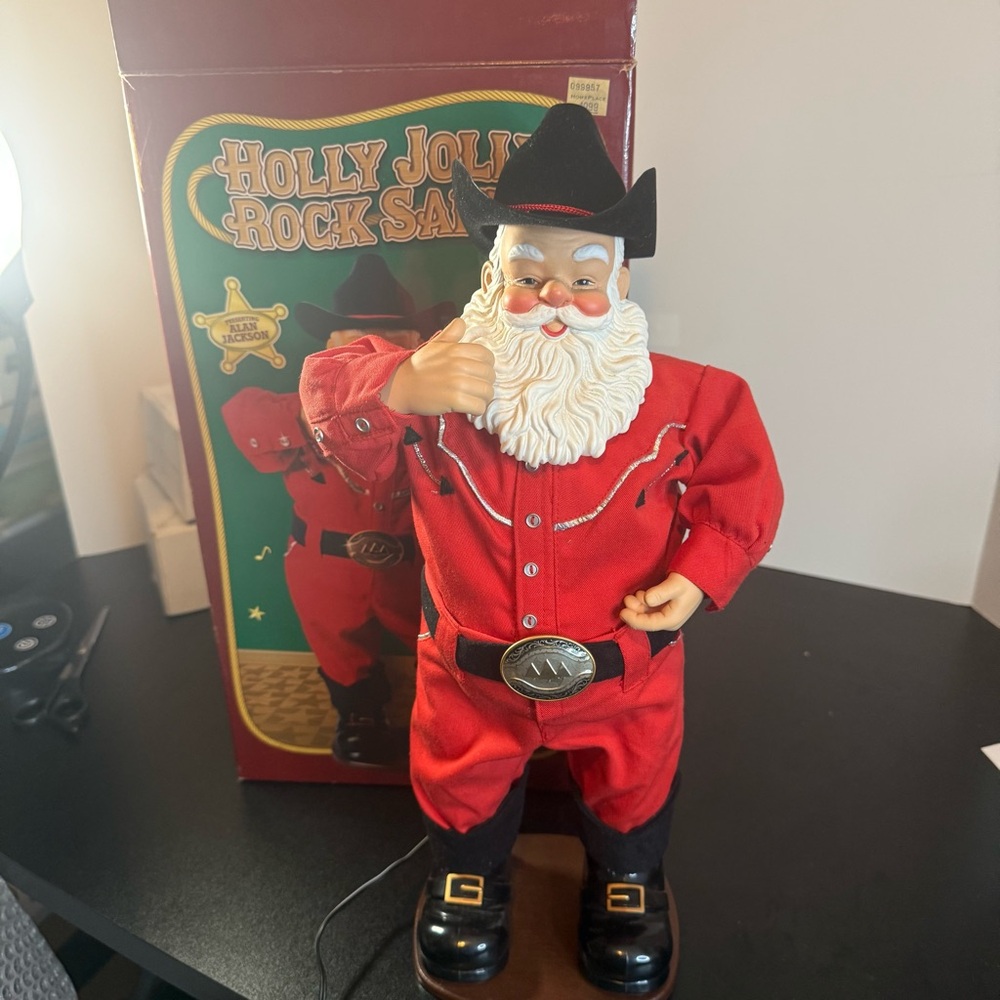 Holly Jolly Rock Santa Animated Singing Dancing Alan Jackson